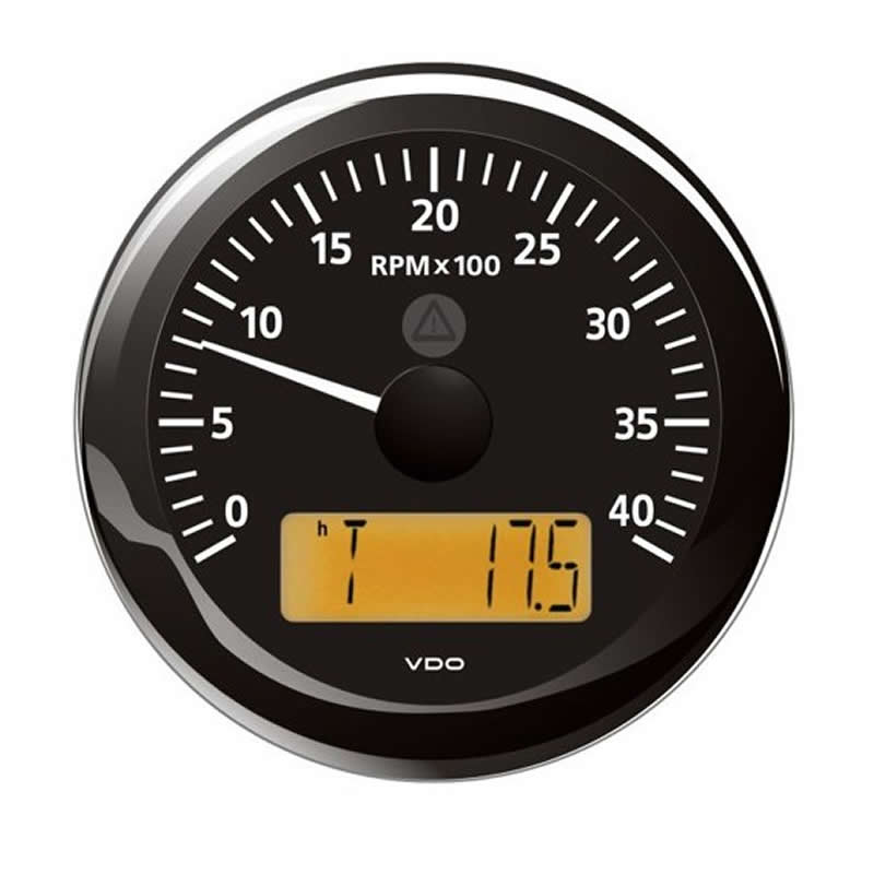 VDO ViewLine Tachometer 4.000 RPM Black 85mm